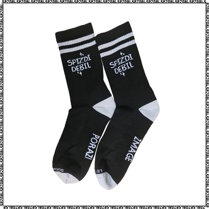 nogavice "male zmage veliki porazi" - črne z belim napisom