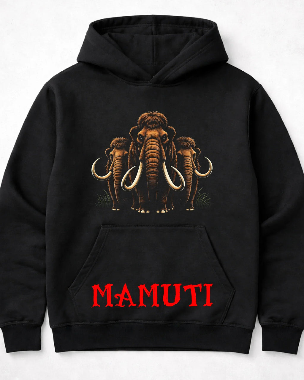 pulover s kapuco "mamuti"