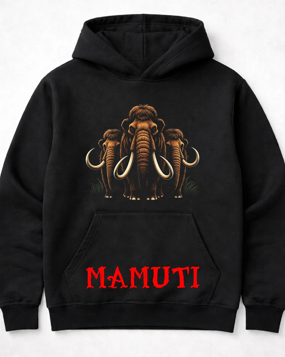 pulover s kapuco "mamuti"