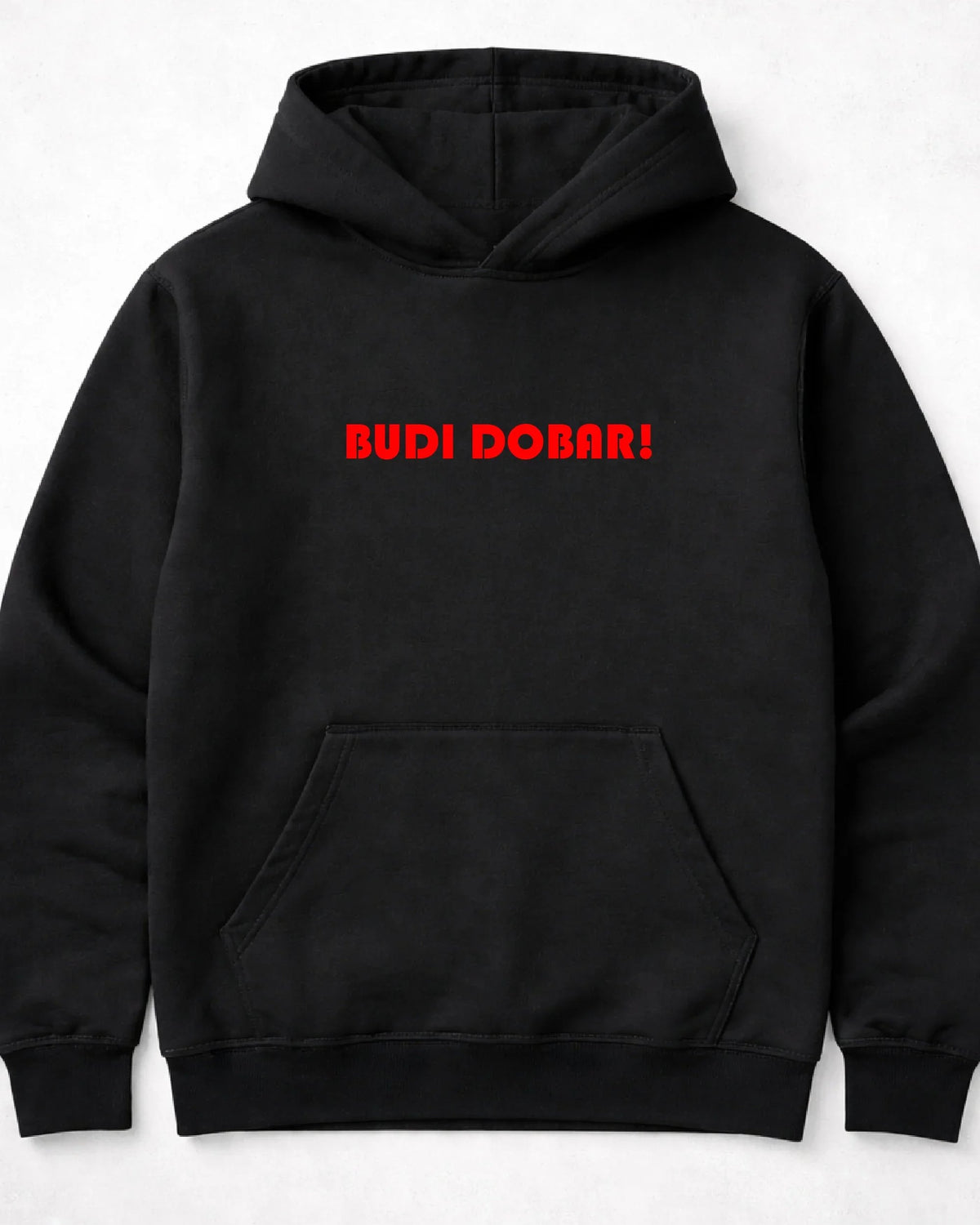 pulover s kapuco "budi dobar!"