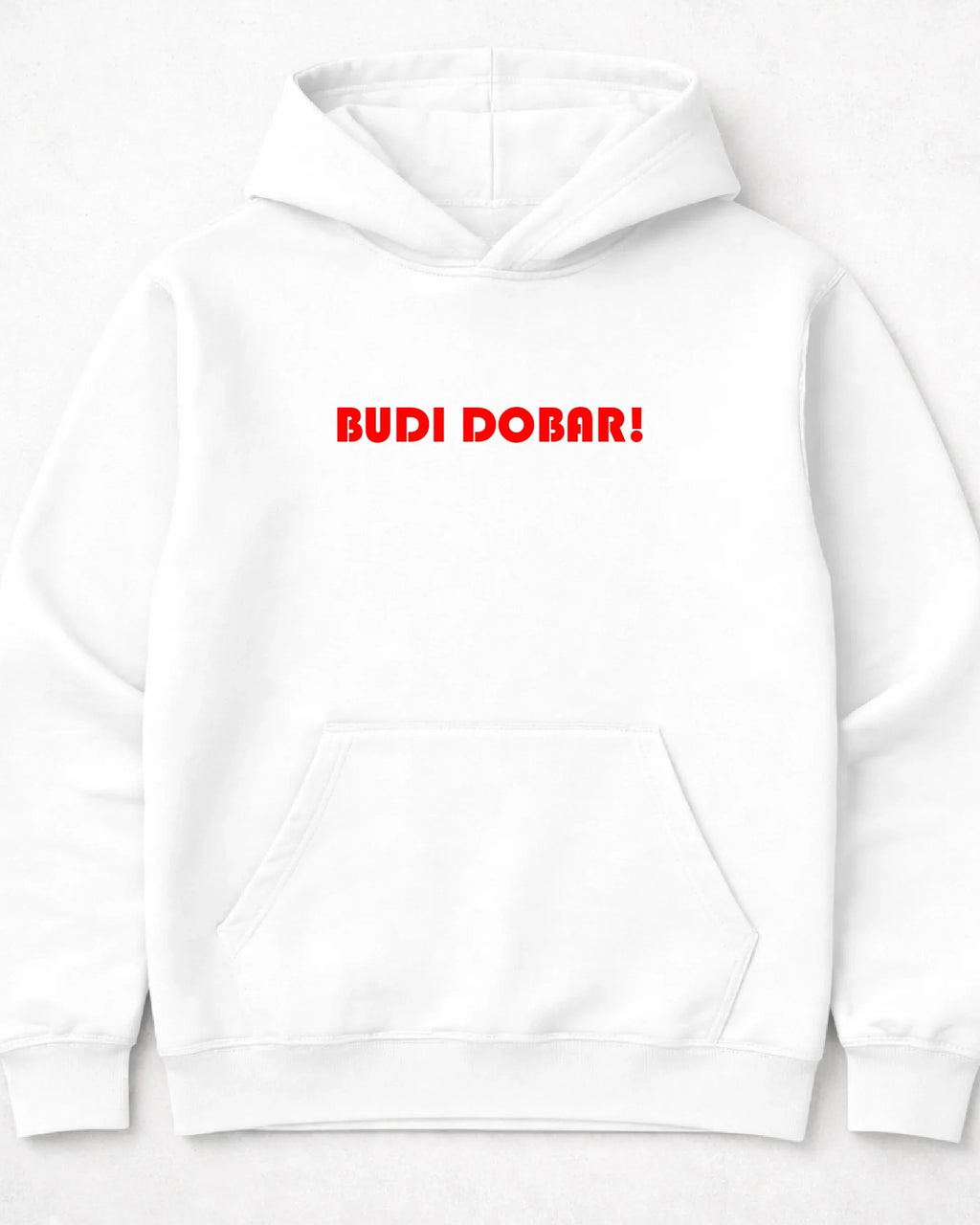 pulover s kapuco "budi dobar!"