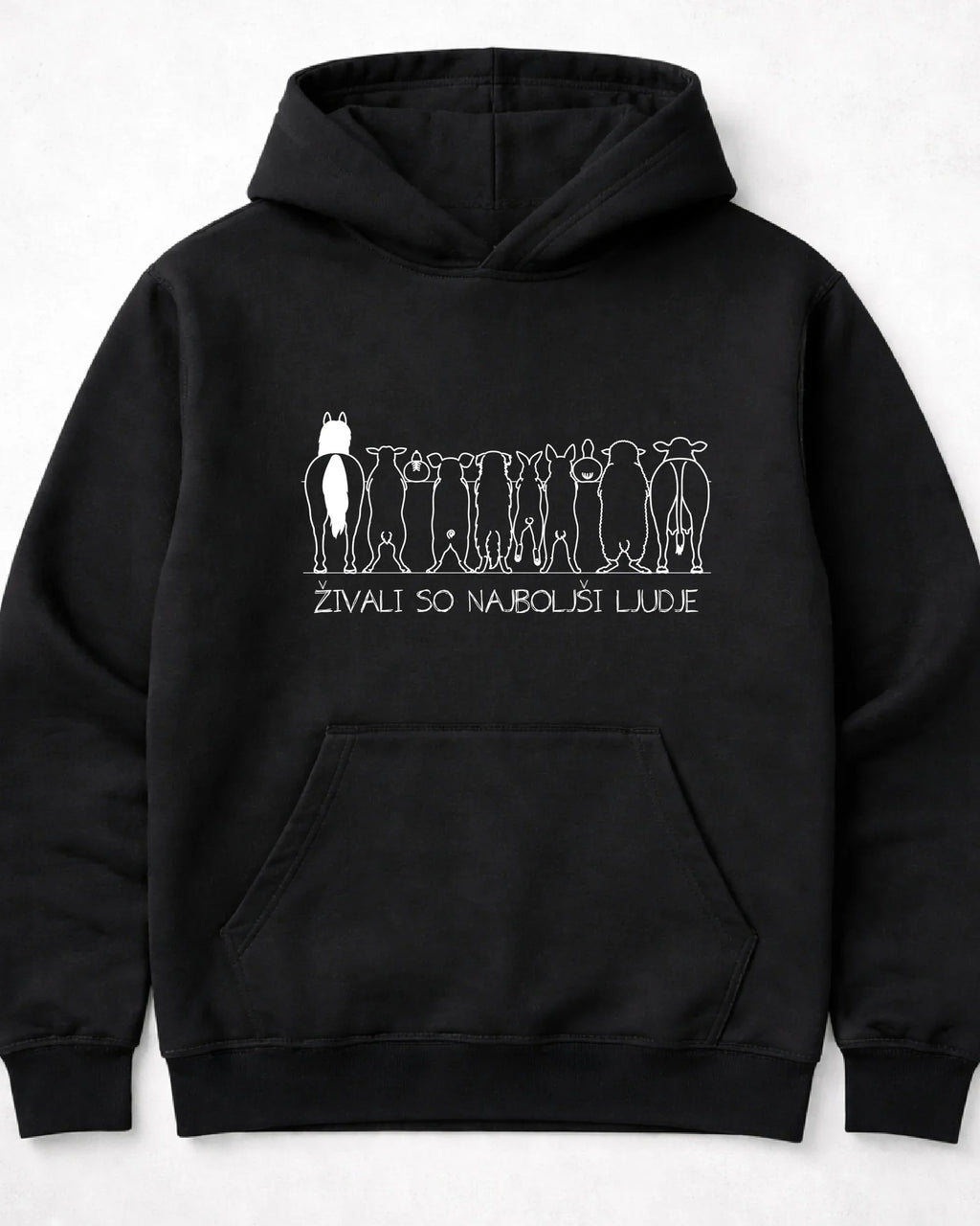 pulover s kapuco "živali so najboljši ljudje"
