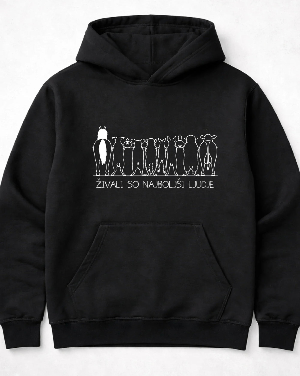 pulover s kapuco "živali so najboljši ljudje"