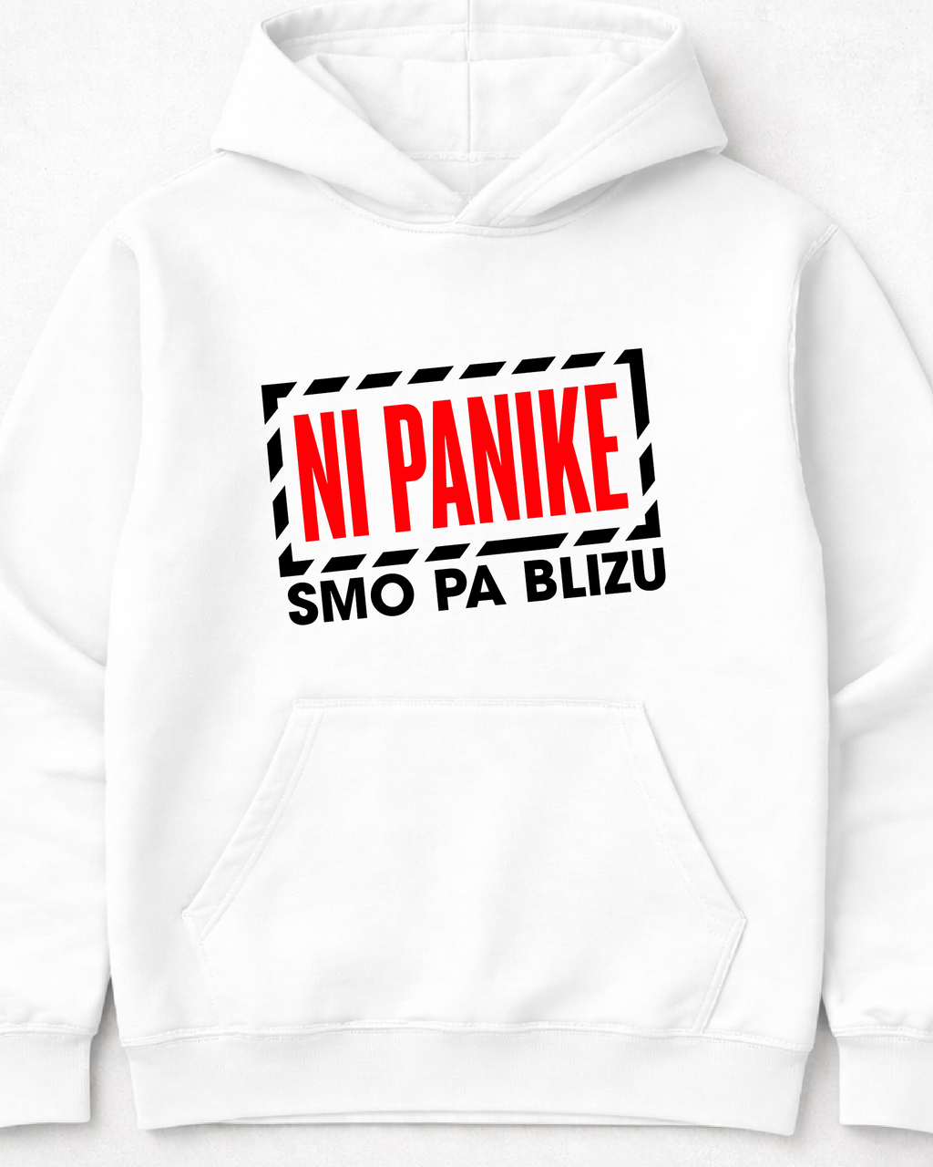 pulover s kapuco NI PANIKE - bel