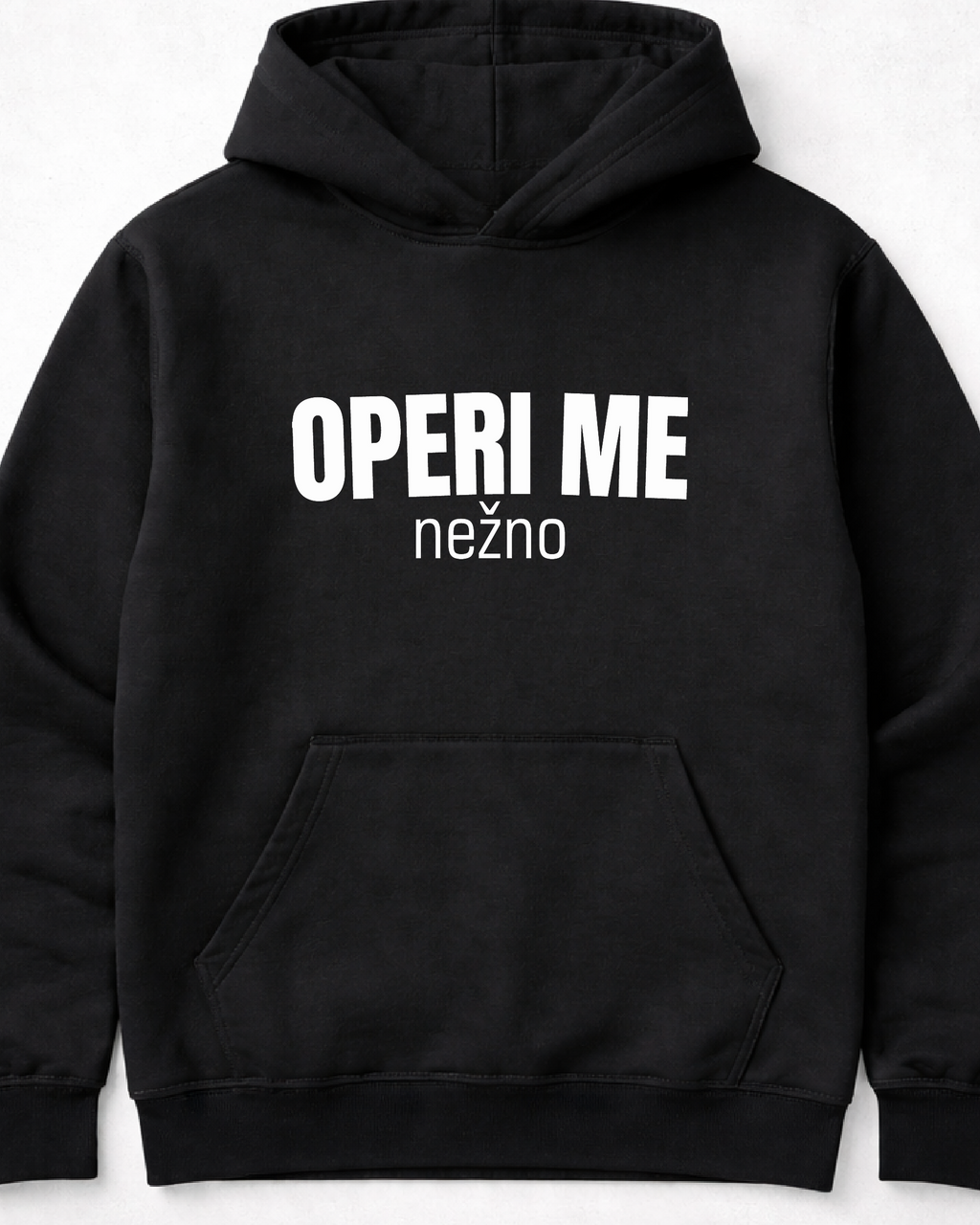 pulover s kapuco "operi me nežno"