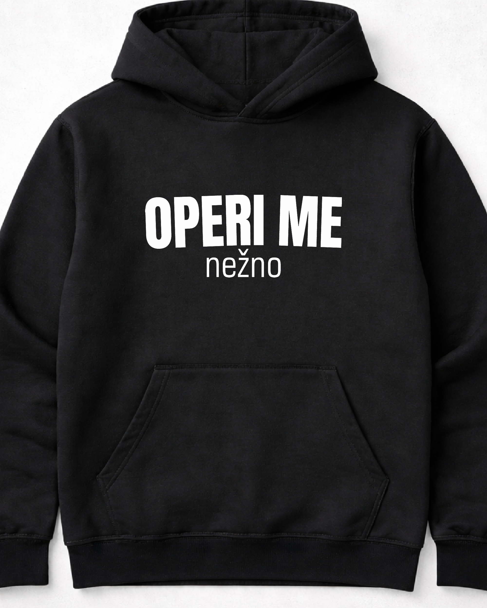 pulover s kapuco "operi me nežno"