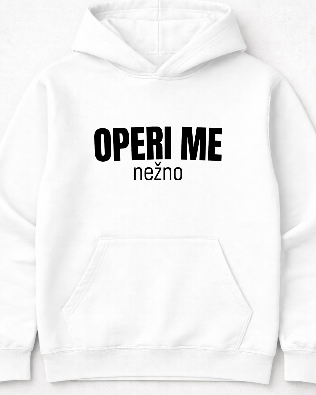 pulover s kapuco "operi me nežno"