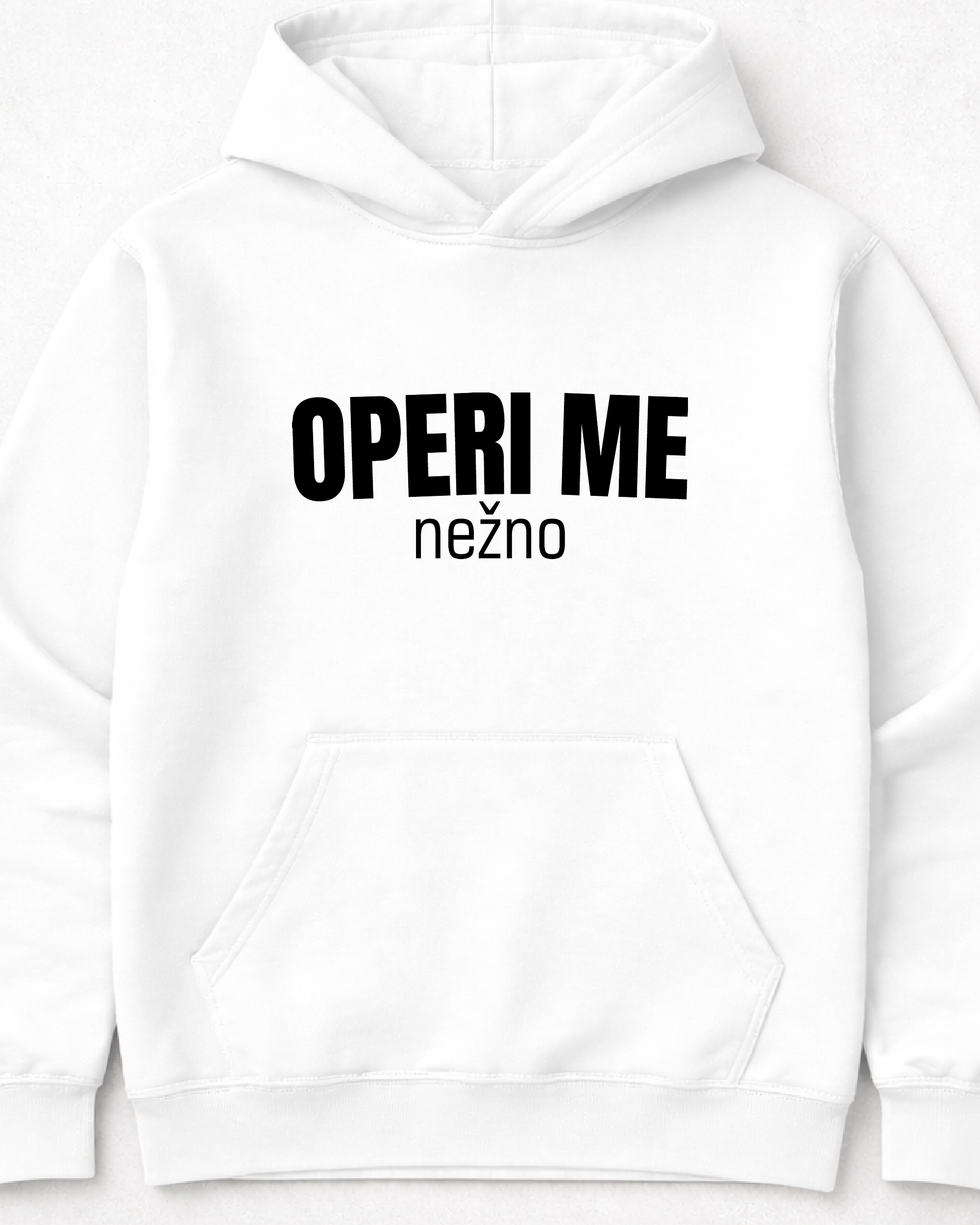pulover s kapuco "operi me nežno"