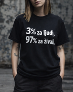majica "3 procente za ljudi 97 za živali"