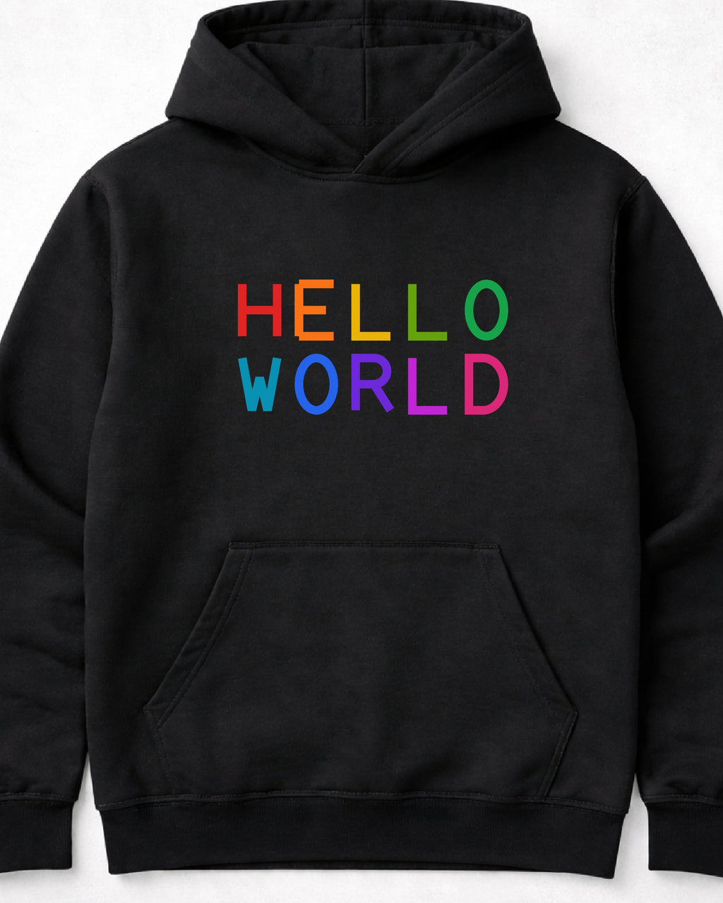 pulover s kapuco "hello world"