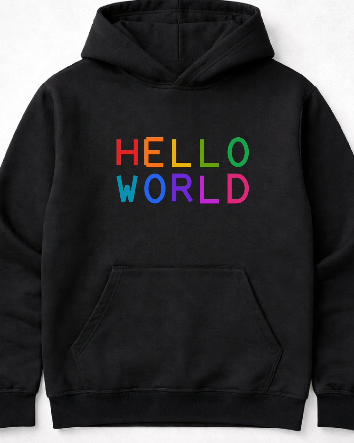 pulover s kapuco "hello world"