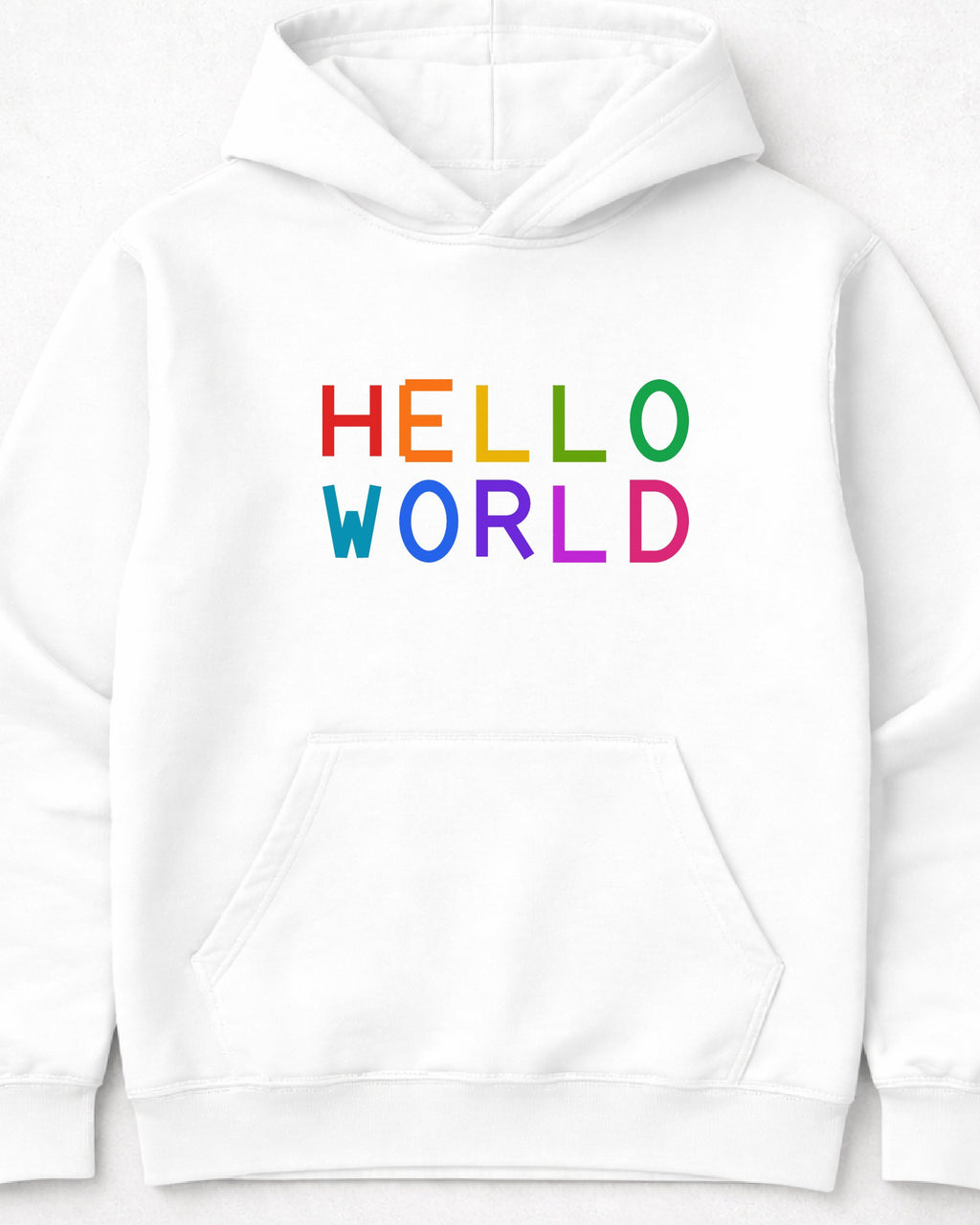 pulover s kapuco "hello world"