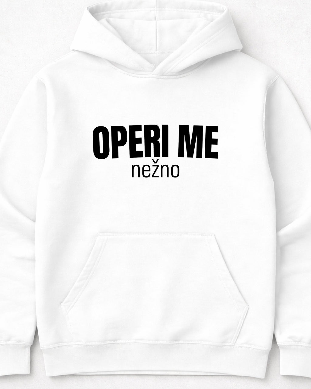 pulover s kapuco "operi me nežno"