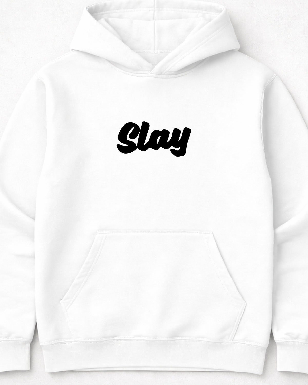 pulover s kapuco "slay" - mockup bel