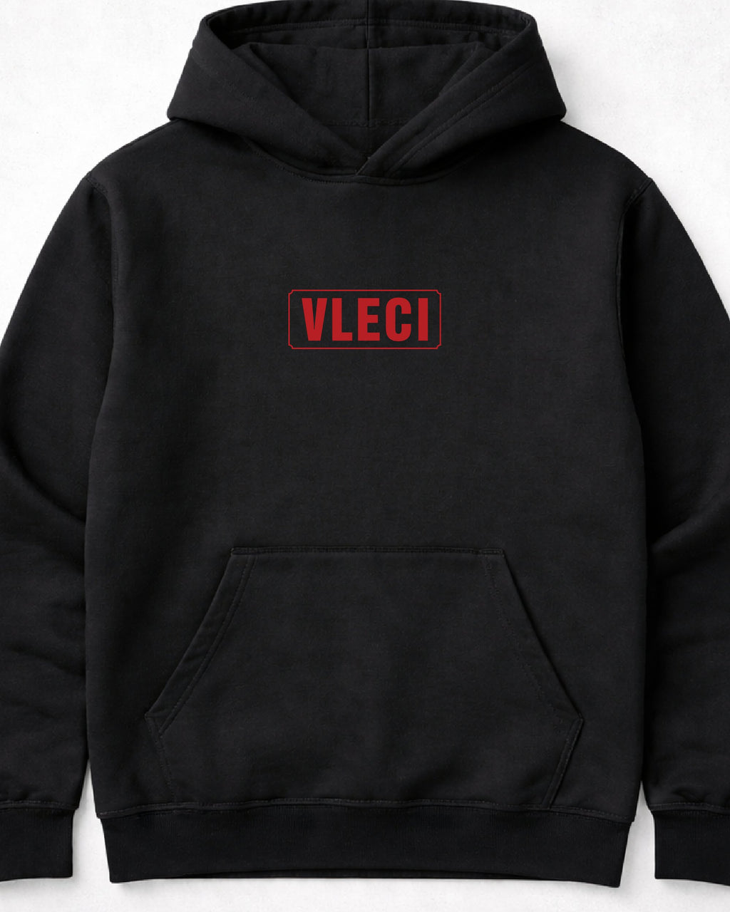 pulover s kapuco "vleci" - mockup črn
