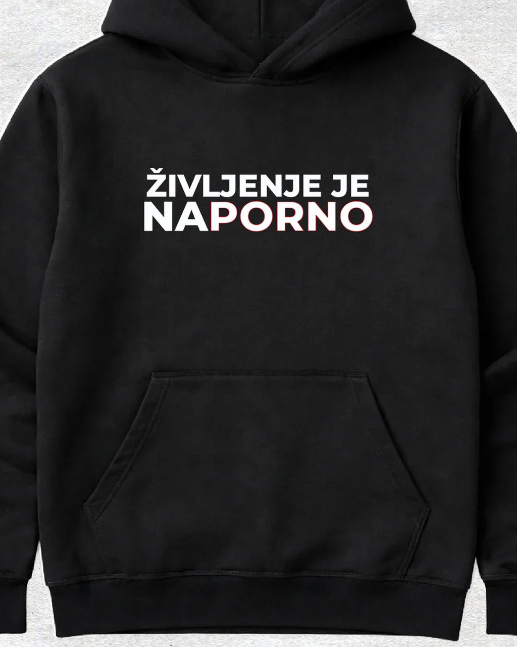 pulover s kapuco "življenje je na porno"