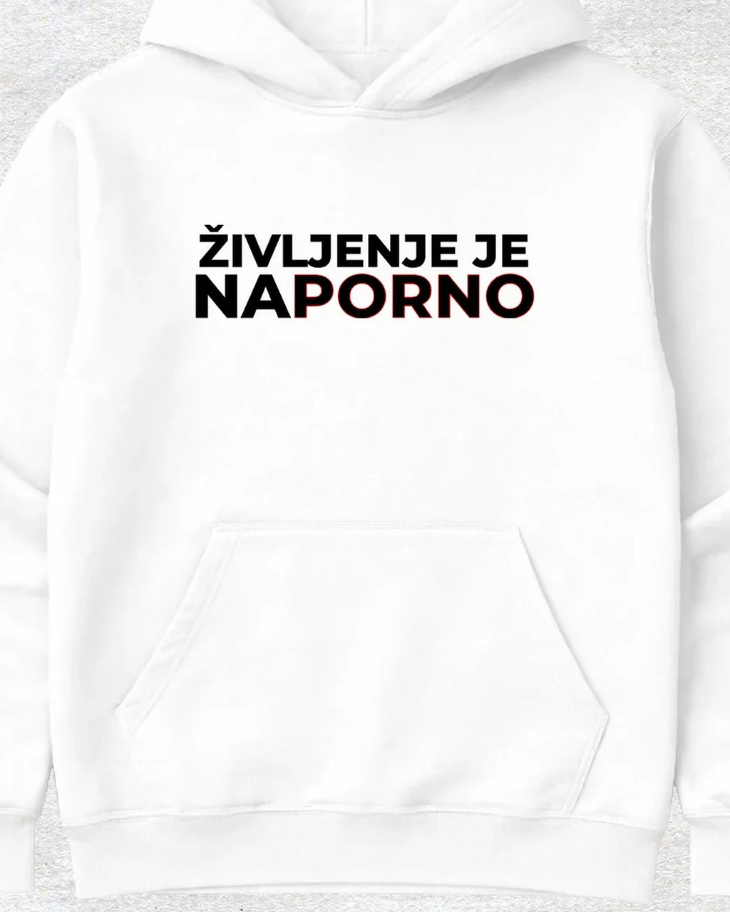 pulover s kapuco "življenje je na porno"