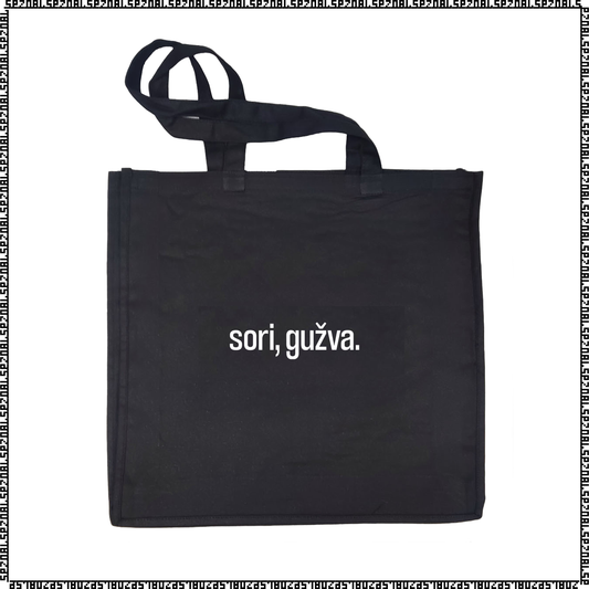 nakupovalna vreča "sori, gužva."