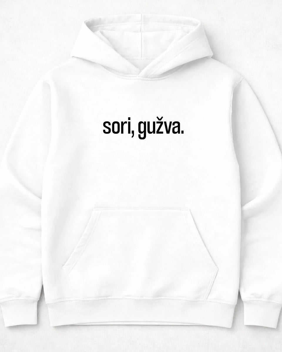 pulover s kapuco "sori, gužva"