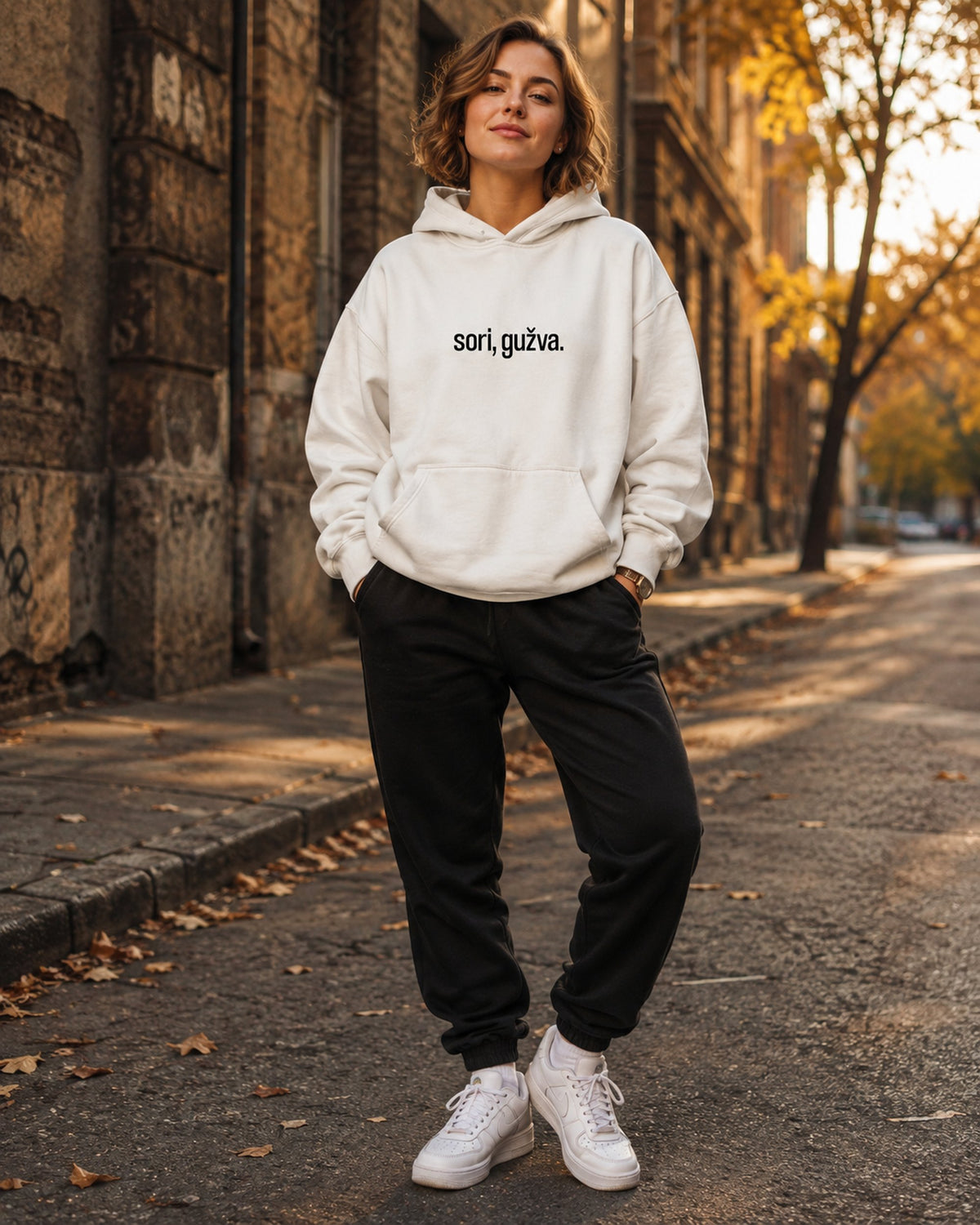 pulover s kapuco "sori, gužva" - lifestyle bel